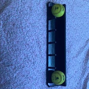 softball shelf with hooks